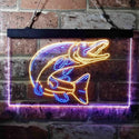 ADVPRO Pike Fish Cabin Game Room Dual Color LED Neon Sign st6-i3724 - Blue & Yellow