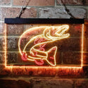 ADVPRO Pike Fish Cabin Game Room Dual Color LED Neon Sign st6-i3724 - Red & Yellow