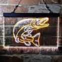 ADVPRO Pike Fish Cabin Game Room Dual Color LED Neon Sign st6-i3724 - White & Yellow