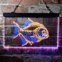 ADVPRO Piranha Fish Man Cave Hunt Dual Color LED Neon Sign st6-i3725 - Blue & Yellow
