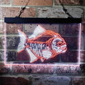 ADVPRO Piranha Fish Man Cave Hunt Dual Color LED Neon Sign st6-i3725 - White & Orange