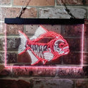 ADVPRO Piranha Fish Man Cave Hunt Dual Color LED Neon Sign st6-i3725 - White & Red