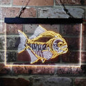 ADVPRO Piranha Fish Man Cave Hunt Dual Color LED Neon Sign st6-i3725 - White & Yellow