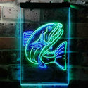 ADVPRO Salmon Fish  Dual Color LED Neon Sign st6-i3726 - Green & Blue