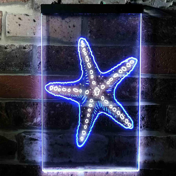 ADVPRO Sea Star  Dual Color LED Neon Sign st6-i3727 - White & Blue