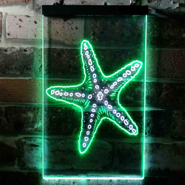 ADVPRO Sea Star  Dual Color LED Neon Sign st6-i3727 - White & Green