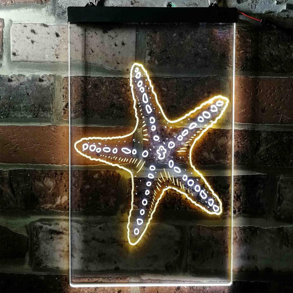 ADVPRO Sea Star  Dual Color LED Neon Sign st6-i3727 - White & Yellow