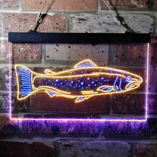 ADVPRO Trout Fish Garage Man Cave Dual Color LED Neon Sign st6-i3728 - Blue & Yellow