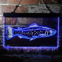 ADVPRO Trout Fish Garage Man Cave Dual Color LED Neon Sign st6-i3728 - White & Blue