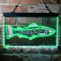 ADVPRO Trout Fish Garage Man Cave Dual Color LED Neon Sign st6-i3728 - White & Green