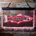 ADVPRO Trout Fish Garage Man Cave Dual Color LED Neon Sign st6-i3728 - White & Red