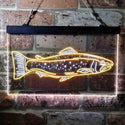 ADVPRO Trout Fish Garage Man Cave Dual Color LED Neon Sign st6-i3728 - White & Yellow