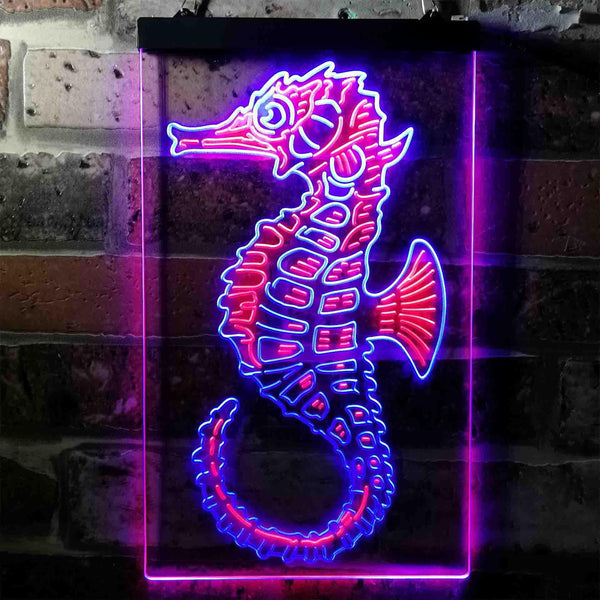 ADVPRO Seahorse  Dual Color LED Neon Sign st6-i3729 - Blue & Red