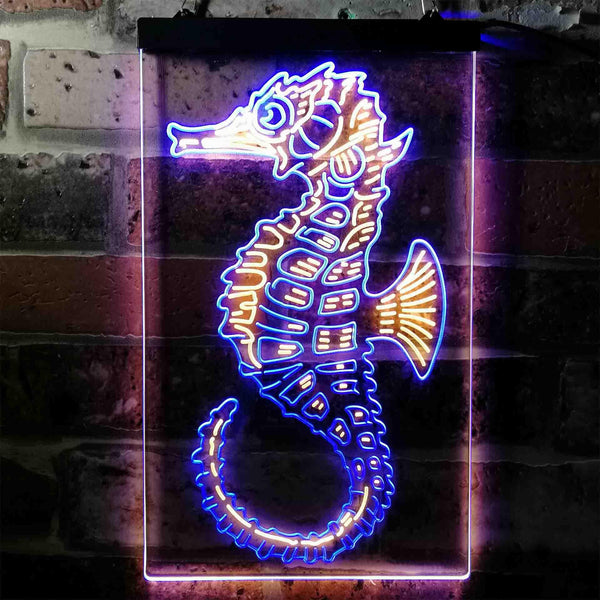 ADVPRO Seahorse  Dual Color LED Neon Sign st6-i3729 - Blue & Yellow