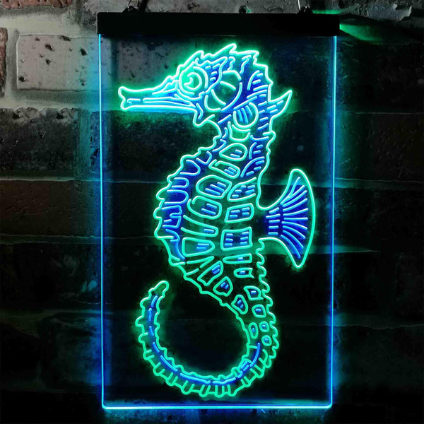 ADVPRO Seahorse  Dual Color LED Neon Sign st6-i3729 - Green & Blue