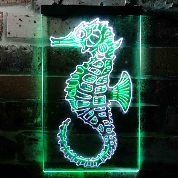 ADVPRO Seahorse  Dual Color LED Neon Sign st6-i3729 - White & Green