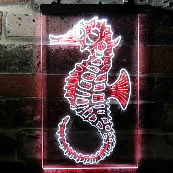 ADVPRO Seahorse  Dual Color LED Neon Sign st6-i3729 - White & Red