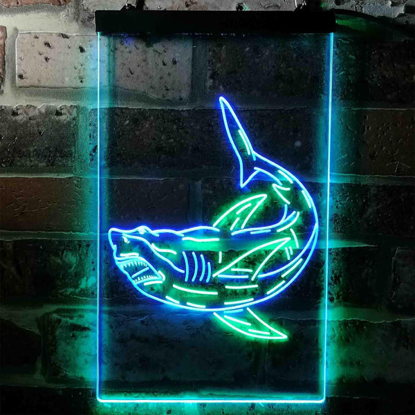 ADVPRO Shark  Dual Color LED Neon Sign st6-i3730 - Green & Blue