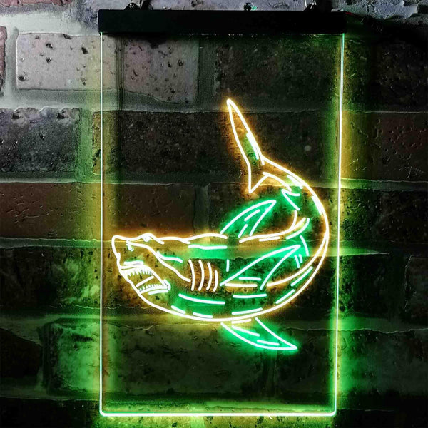 ADVPRO Shark  Dual Color LED Neon Sign st6-i3730 - Green & Yellow