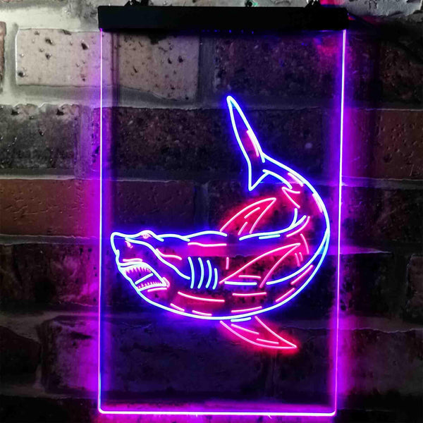 ADVPRO Shark  Dual Color LED Neon Sign st6-i3730 - Red & Blue