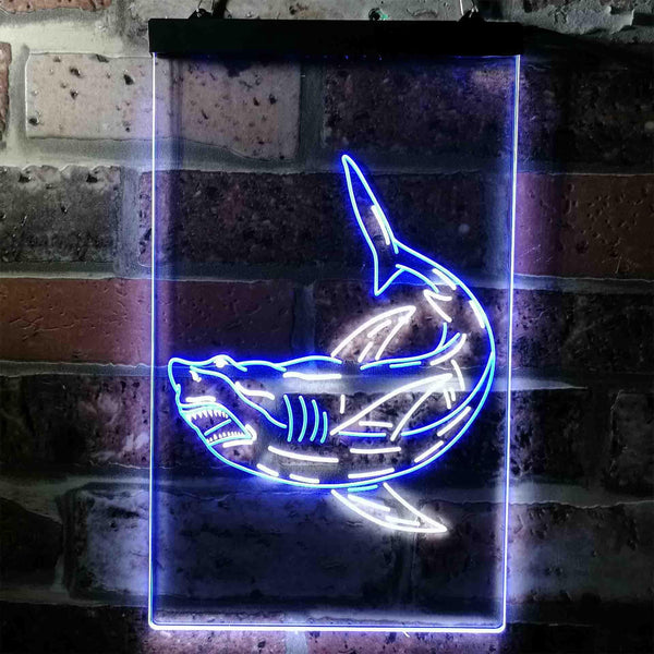 ADVPRO Shark  Dual Color LED Neon Sign st6-i3730 - White & Blue
