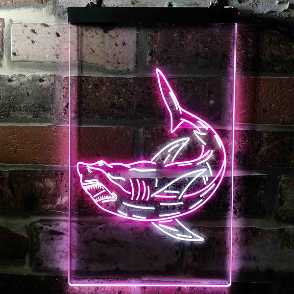 ADVPRO Shark  Dual Color LED Neon Sign st6-i3730 - White & Purple
