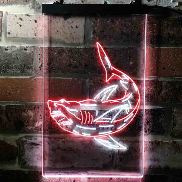 ADVPRO Shark  Dual Color LED Neon Sign st6-i3730 - White & Red