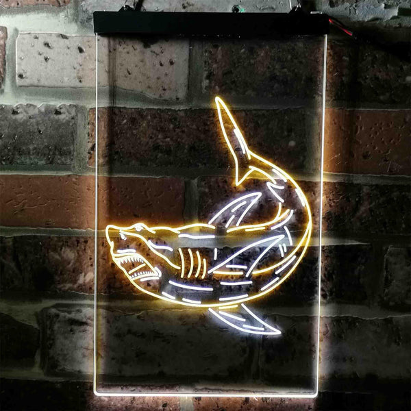 ADVPRO Shark  Dual Color LED Neon Sign st6-i3730 - White & Yellow
