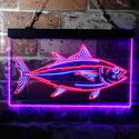 ADVPRO Tuna Fish Cabin Den Man Cave Dual Color LED Neon Sign st6-i3731 - Blue & Red