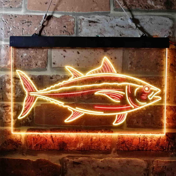 ADVPRO Tuna Fish Cabin Den Man Cave Dual Color LED Neon Sign st6-i3731 - Red & Yellow