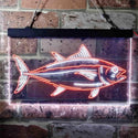 ADVPRO Tuna Fish Cabin Den Man Cave Dual Color LED Neon Sign st6-i3731 - White & Orange