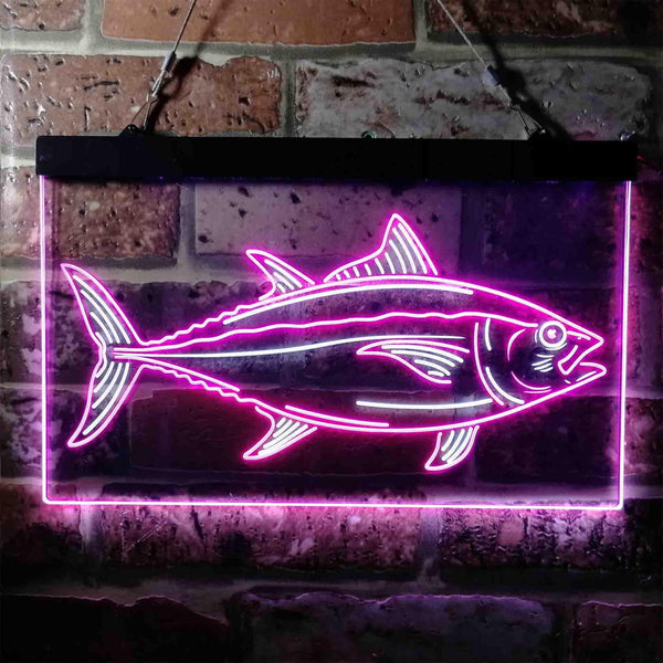 ADVPRO Tuna Fish Cabin Den Man Cave Dual Color LED Neon Sign st6-i3731 - White & Purple