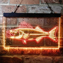 ADVPRO Walleye Fish Camp Man Cave Dual Color LED Neon Sign st6-i3732 - Red & Yellow