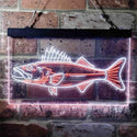 ADVPRO Walleye Fish Camp Man Cave Dual Color LED Neon Sign st6-i3732 - White & Orange