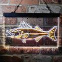 ADVPRO Walleye Fish Camp Man Cave Dual Color LED Neon Sign st6-i3732 - White & Yellow