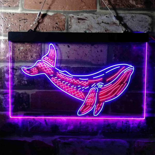 ADVPRO Whale Ocean Display Room Dual Color LED Neon Sign st6-i3733 - Blue & Red