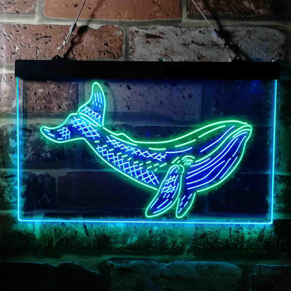 ADVPRO Whale Ocean Display Room Dual Color LED Neon Sign st6-i3733 - Green & Blue