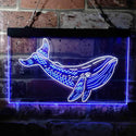 ADVPRO Whale Ocean Display Room Dual Color LED Neon Sign st6-i3733 - White & Blue