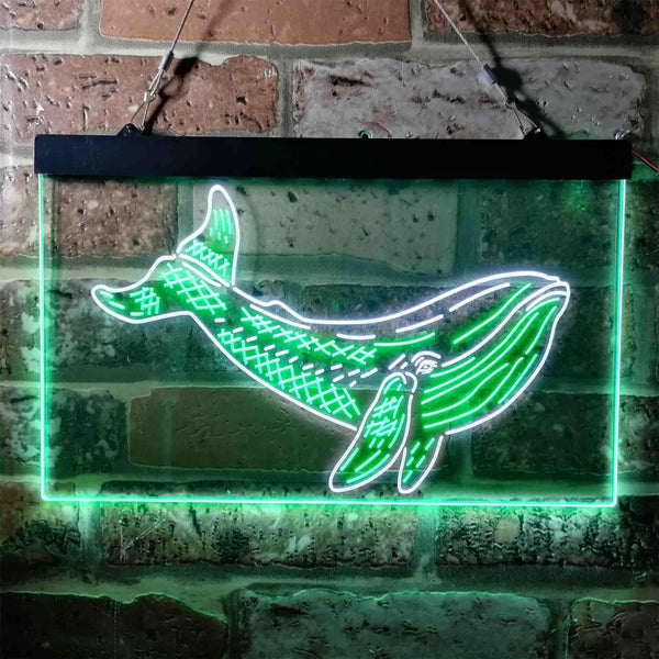 ADVPRO Whale Ocean Display Room Dual Color LED Neon Sign st6-i3733 - White & Green