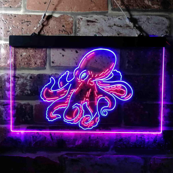 ADVPRO Octopus Ocean Display Room Dual Color LED Neon Sign st6-i3734 - Blue & Red