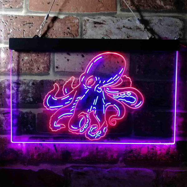 ADVPRO Octopus Ocean Display Room Dual Color LED Neon Sign st6-i3734 - Red & Blue