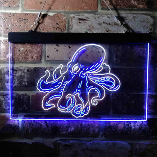 ADVPRO Octopus Ocean Display Room Dual Color LED Neon Sign st6-i3734 - White & Blue