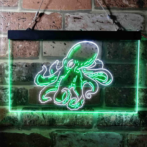 ADVPRO Octopus Ocean Display Room Dual Color LED Neon Sign st6-i3734 - White & Green