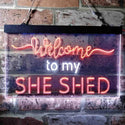 ADVPRO Welcome to My She Shed Woman Cave Room Dual Color LED Neon Sign st6-i3736 - White & Orange