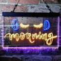 ADVPRO Good Morning Beautiful Eyelash Lash Dual Color LED Neon Sign st6-i3737 - Blue & Yellow