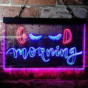 ADVPRO Good Morning Beautiful Eyelash Lash Dual Color LED Neon Sign st6-i3737 - Red & Blue