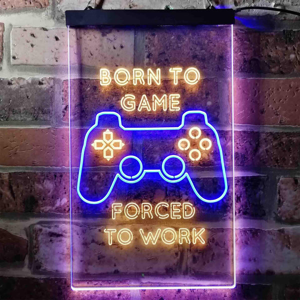 ADVPRO Born to Game Room  Dual Color LED Neon Sign st6-i3740 - Blue & Yellow