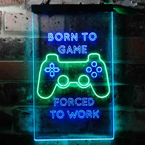 ADVPRO Born to Game Room  Dual Color LED Neon Sign st6-i3740 - Green & Blue