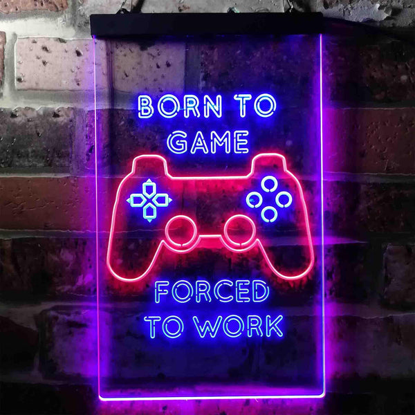 ADVPRO Born to Game Room  Dual Color LED Neon Sign st6-i3740 - Red & Blue