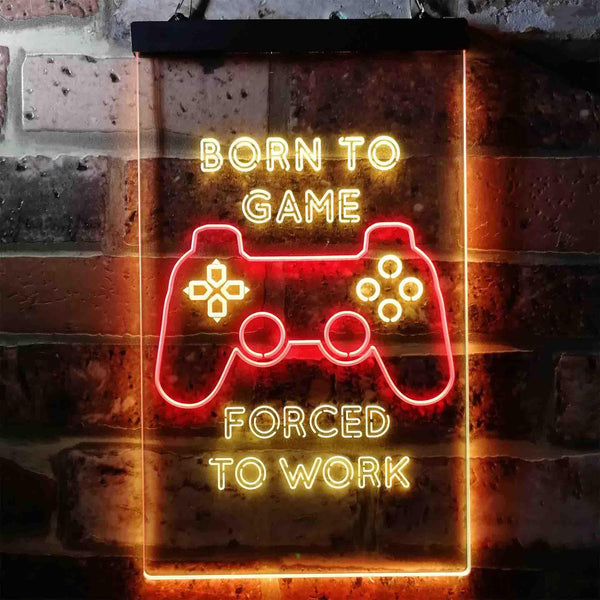 ADVPRO Born to Game Room  Dual Color LED Neon Sign st6-i3740 - Red & Yellow